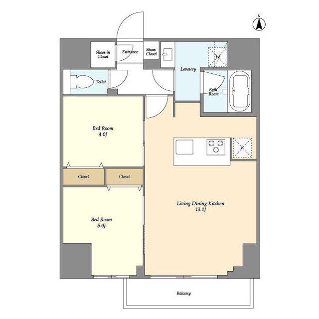 クラリティア西日暮里(2LDK/3階)の間取り写真