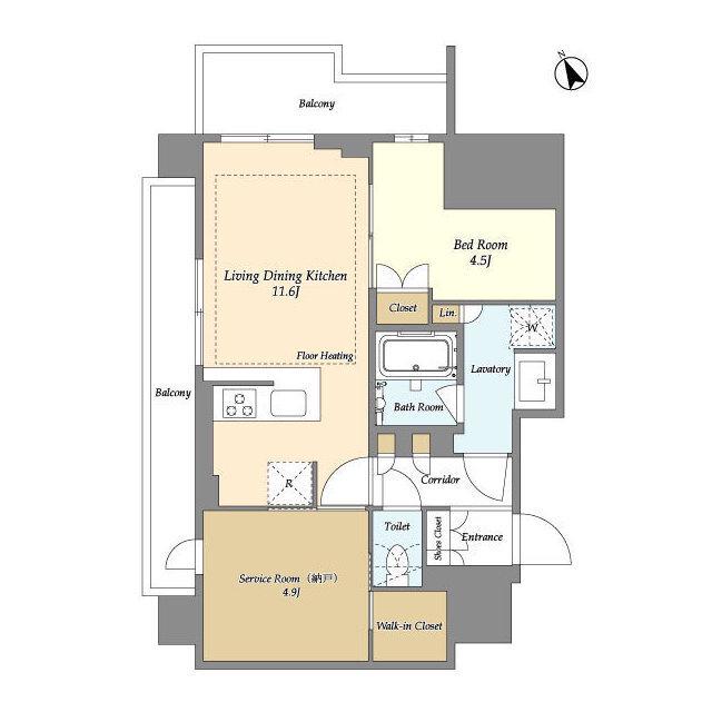 オアーゼ日暮里レジデンス(1SLDK/11階)の間取り写真