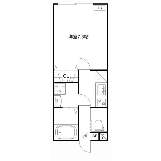 MQUARTO堀切菖蒲園(1K/2階)の間取り写真