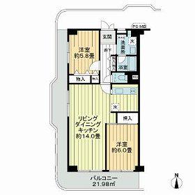 新小岩ガーデンハイツ(2LDK/3階)の間取り写真