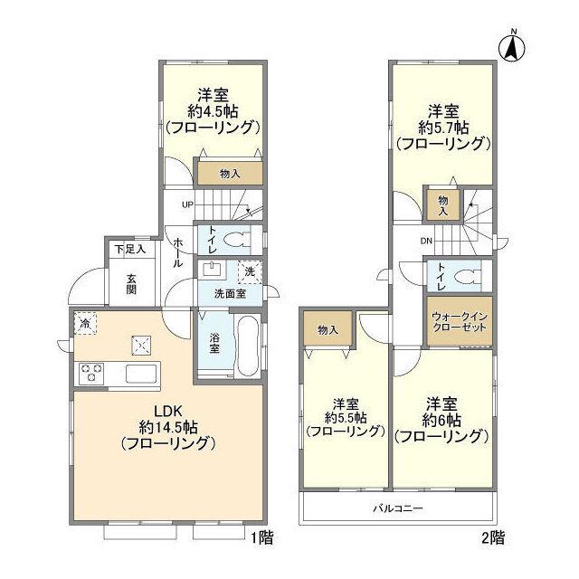 千代田・常磐緩行線 金町駅 徒歩30分 2階建 築4年(4LDK)の間取り写真