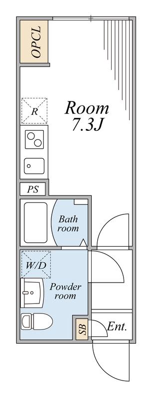 オークノワール綾瀬(ワンルーム/1階)の間取り写真