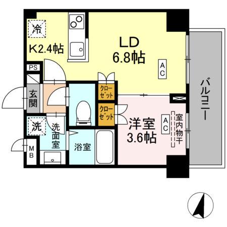 ロイジェント西新井(1LDK/1階)の間取り写真