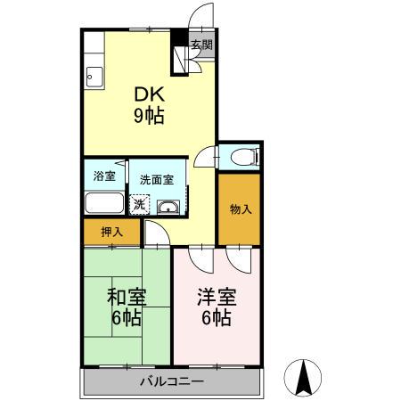 メゾンブランシュ(2DK/1階)の間取り写真