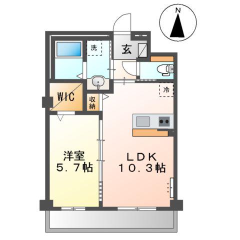 草加市花栗マンション工事(1LDK/2階)の間取り写真