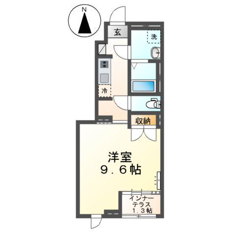 草加市花栗アパート工事(1K/1階)の間取り写真