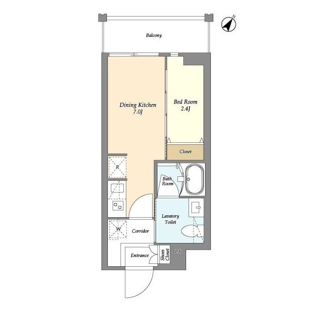 リテラス三ノ輪ウエスト(1DK/4階)の間取り写真