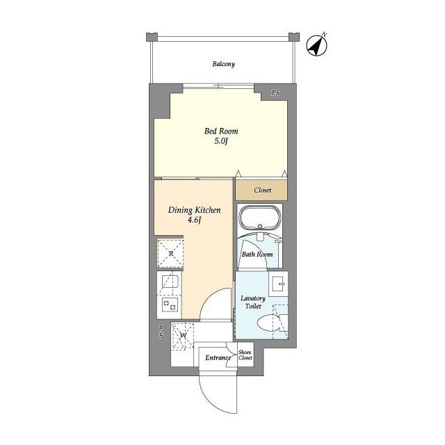 リテラス三ノ輪ウエスト(1DK/7階)の間取り写真