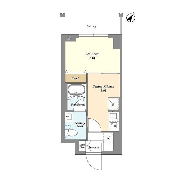 リテラス三ノ輪ウエスト(1DK/7階)の間取り写真