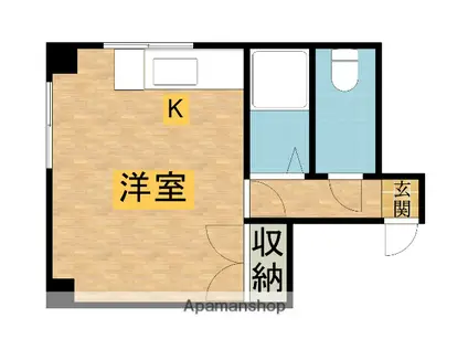 中央本線 八王子駅 徒歩10分 3階建 築39年(ワンルーム/2階)の間取り写真