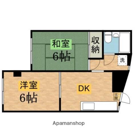 優香学生寮(2DK/1階)の間取り写真
