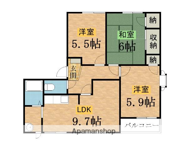 暁ハイツA 1階階 間取り