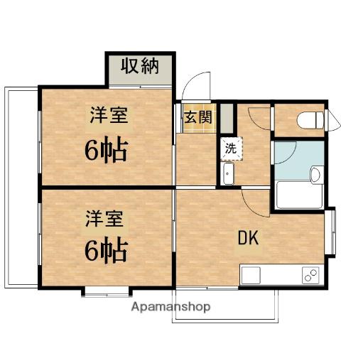 日野台みすずマンション(2DK/2階)の間取り写真