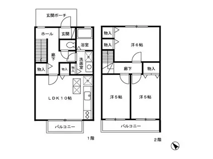 メゾンメルベーユＭ(3LDK)の間取り写真