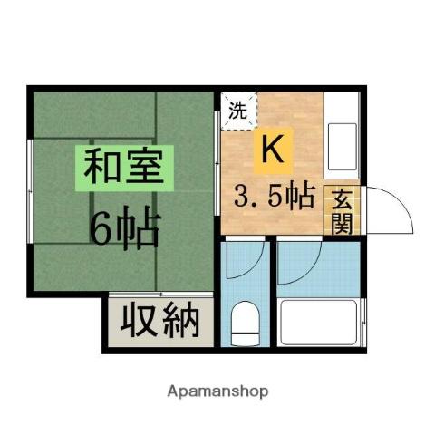 市川ハイツA 2階階 間取り