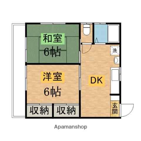 コーポ新倉(2DK/2階)の間取り写真