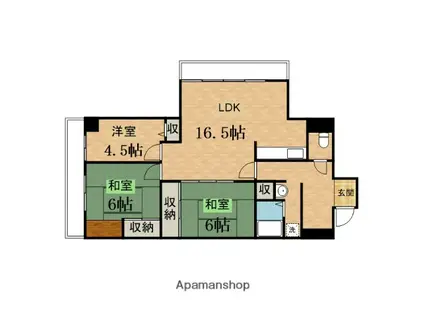 プラザ唐木田(3LDK/2階)の間取り写真