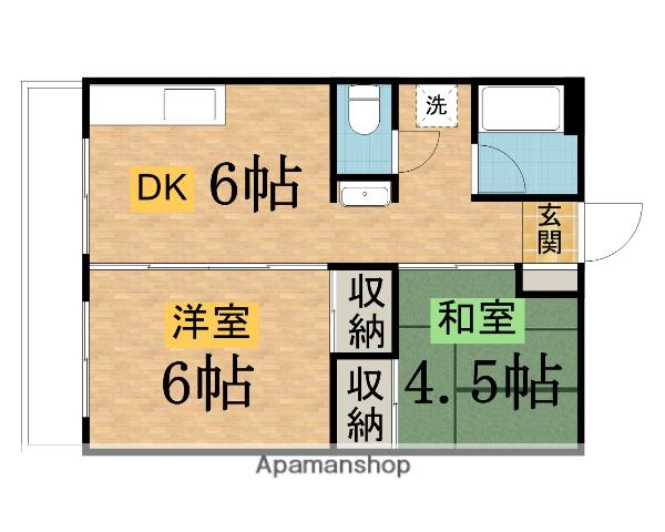フラワーハイツB 1階階 間取り