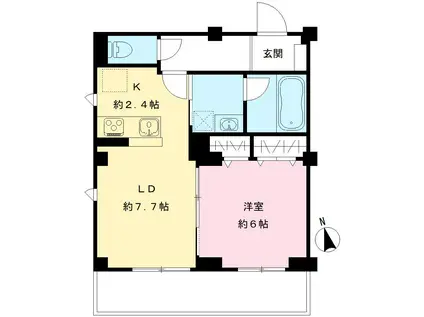 バモス聖蹟(1LDK/3階)の間取り写真