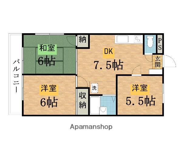コヤマコーポ(3DK/3階)の間取り写真