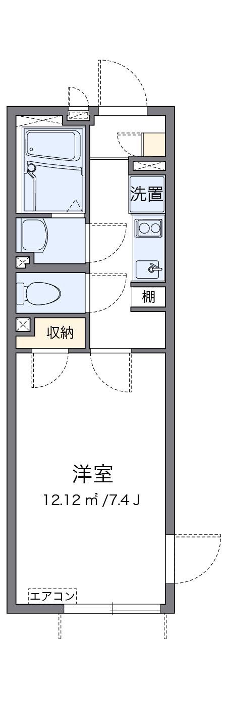 レオネクストU&SⅢ(1K/1階)の間取り写真