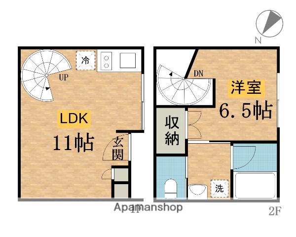 オトノマHOUSE八王子(1LDK/1階)の間取り写真