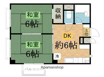 コンフォート片倉(2DK/3階)の間取り写真
