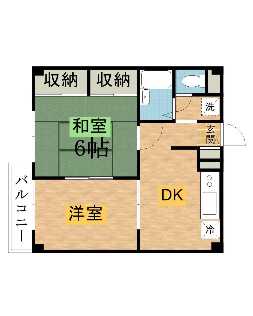 エステート松木(2DK/3階)の間取り写真