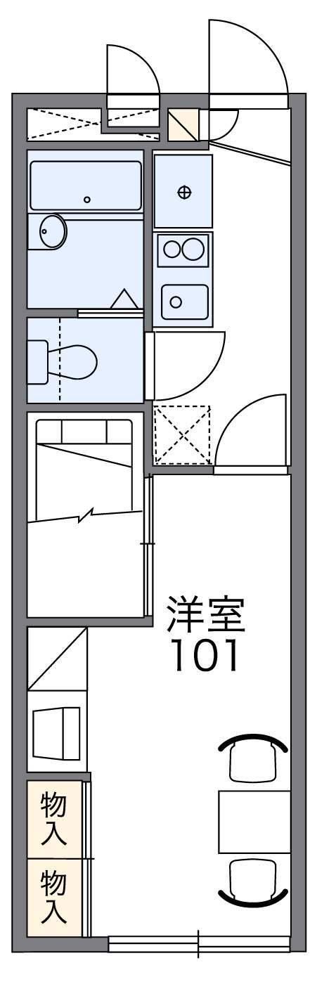 レオパレスコンステラション(1K/1階)の間取り写真