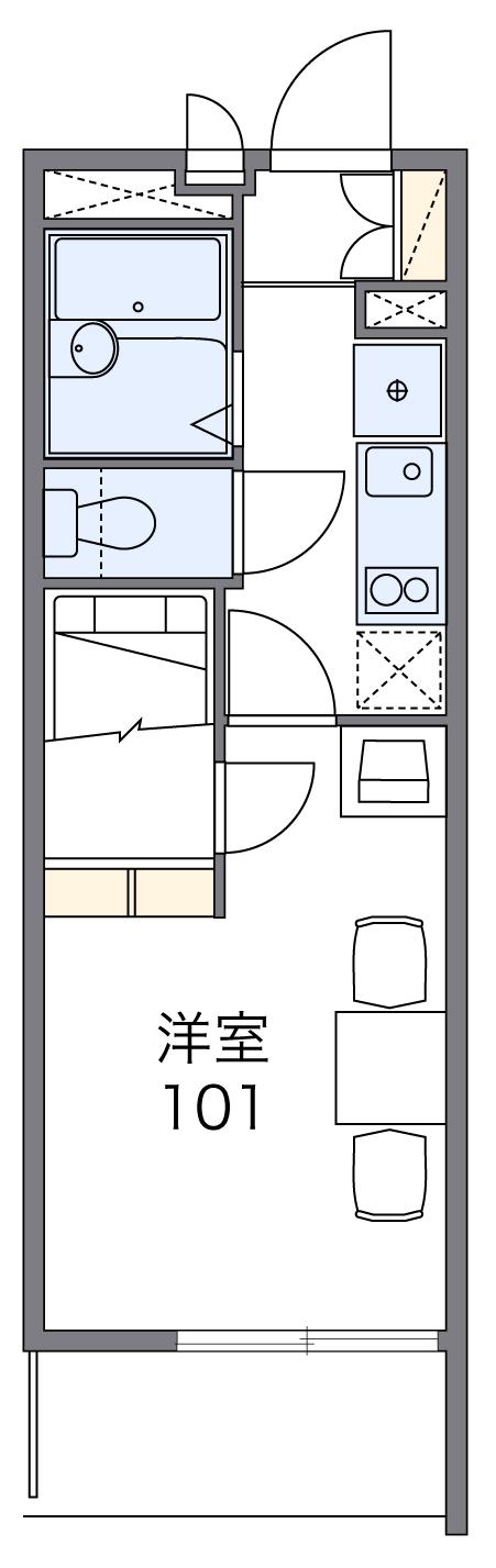 レオパレス小関(1K/1階)の間取り写真