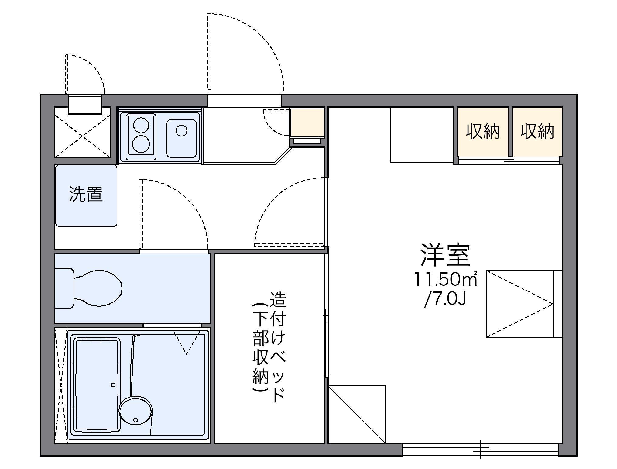 レオパレスアローハイム 1階階 間取り