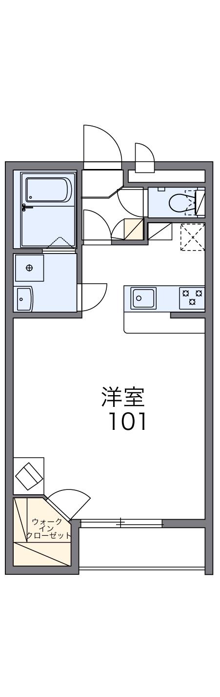 レオパレスファミリアシモサトⅡ(1K/1階)の間取り写真