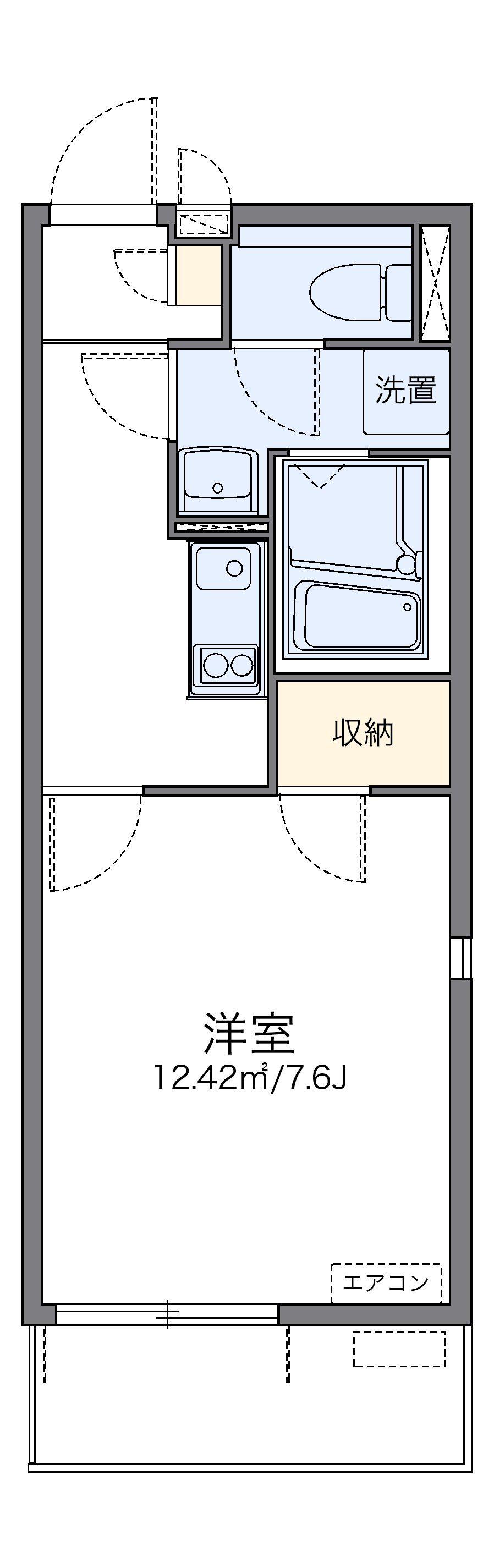 レオネクストコヅチⅥ(1K/2階)の間取り写真