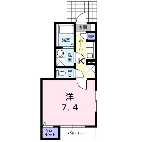 ミルト・ブリーゼ(1K/1階)の間取り写真