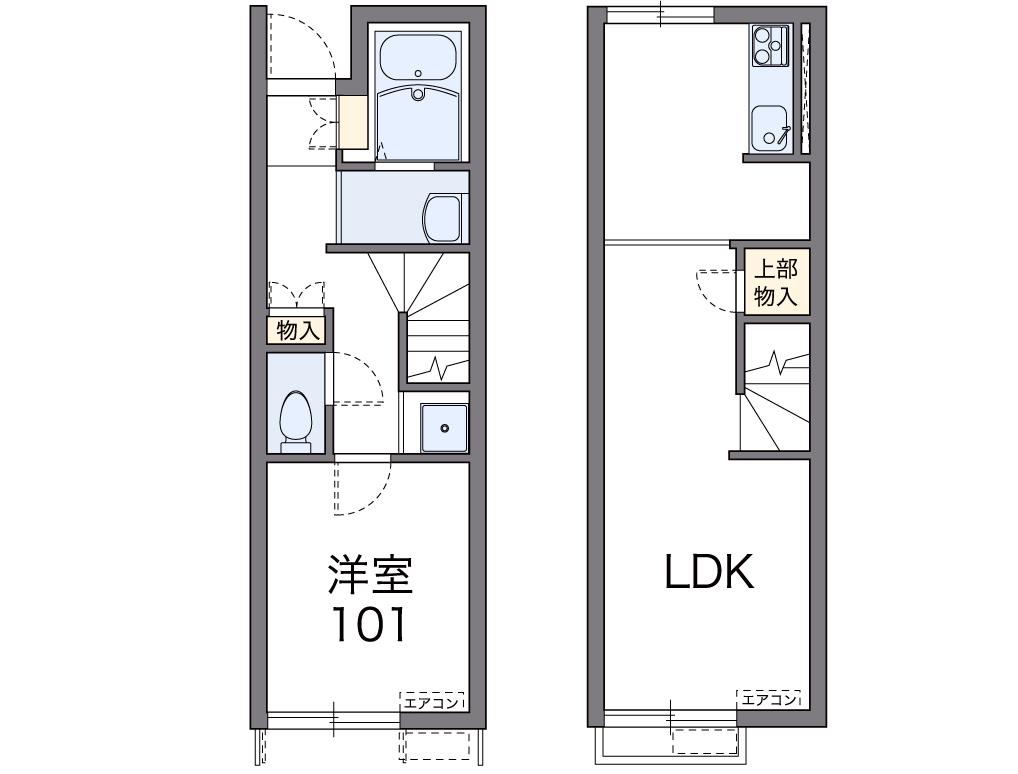 レオネクストエスペランサE(1LDK/1階)の間取り写真