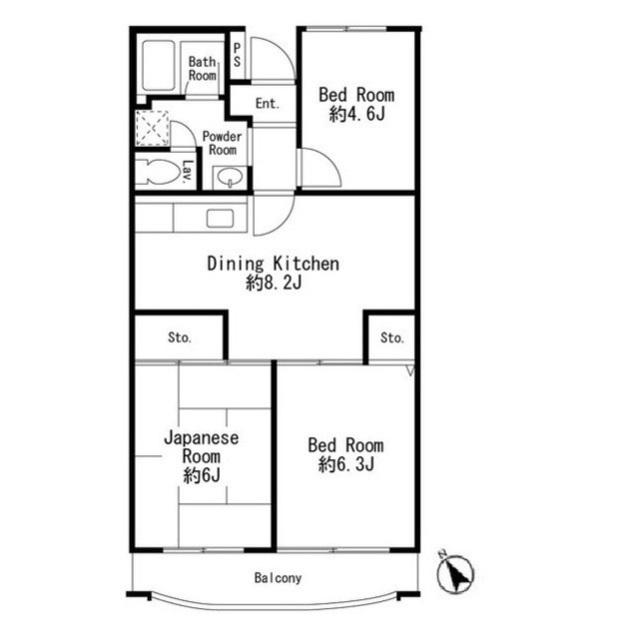 アイリスガーデン清瀬(3DK/3階)の間取り写真