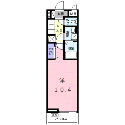 アクティーフ上新井(1K/3階)の間取り写真