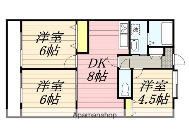 パッサージ富士見(3DK/2階)の間取り写真