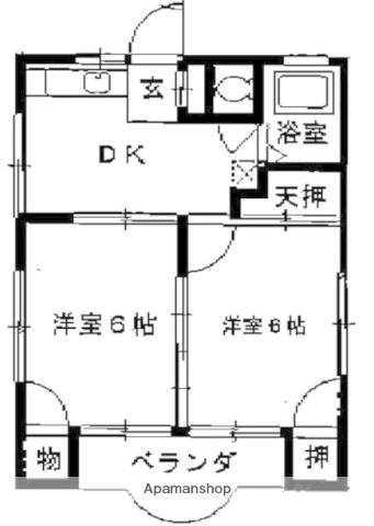 サンホワイト光が丘(2DK/2階)の間取り写真