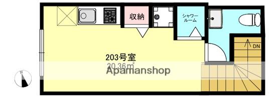 サクラメント富士見台(ワンルーム/2階)の間取り写真