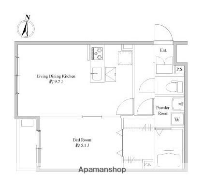 エルスタンザ下石神井(1LDK/1階)の間取り写真