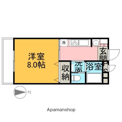 サンホワイトエトワール(1K/1階)の間取り写真