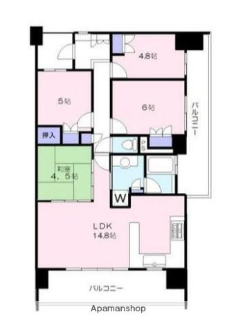 シャリエ練馬高野台(4LDK/8階)の間取り写真