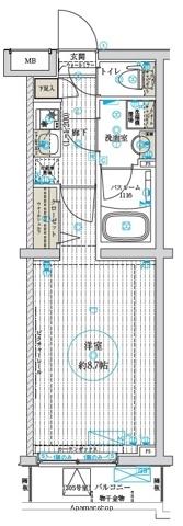 ベルグレードNF(1K/1階)の間取り写真