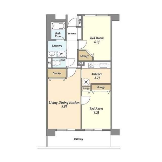 UURコート白鷺(2LDK/3階)の間取り写真