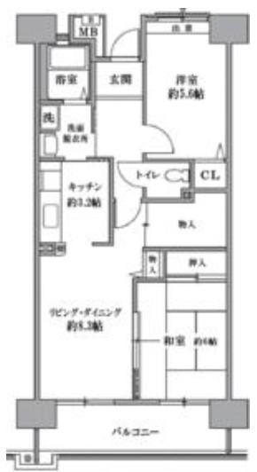 TS GARDEN 清瀬(2LDK/8階)の間取り写真