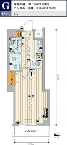 スカイコートヌーベル中村橋 1階階 間取り