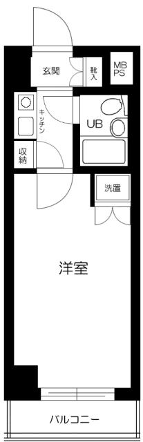 グローリア初穂桜台Ⅱ(1K/3階)の間取り写真