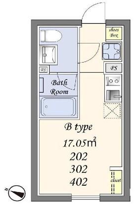 GRANDLIEF 練馬(ワンルーム/2階)の間取り写真