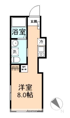 CASA PIAZZA 練馬富士見台(ワンルーム/1階)の間取り写真